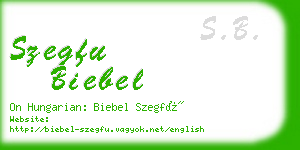 szegfu biebel business card